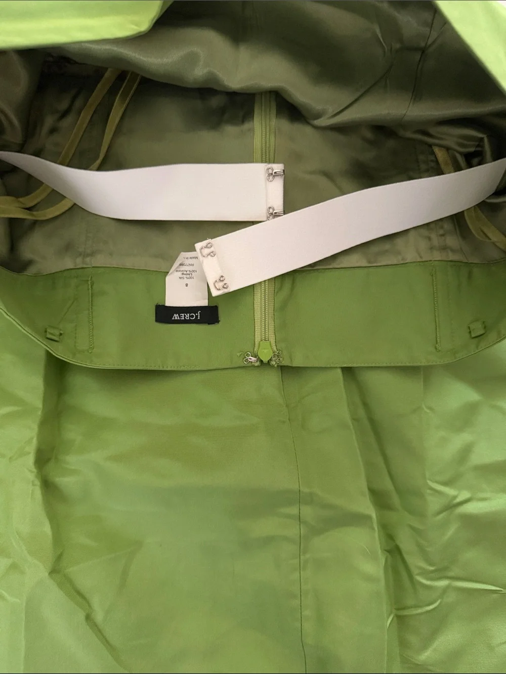 Jcrew Strapless Lime Green Dress with Bow